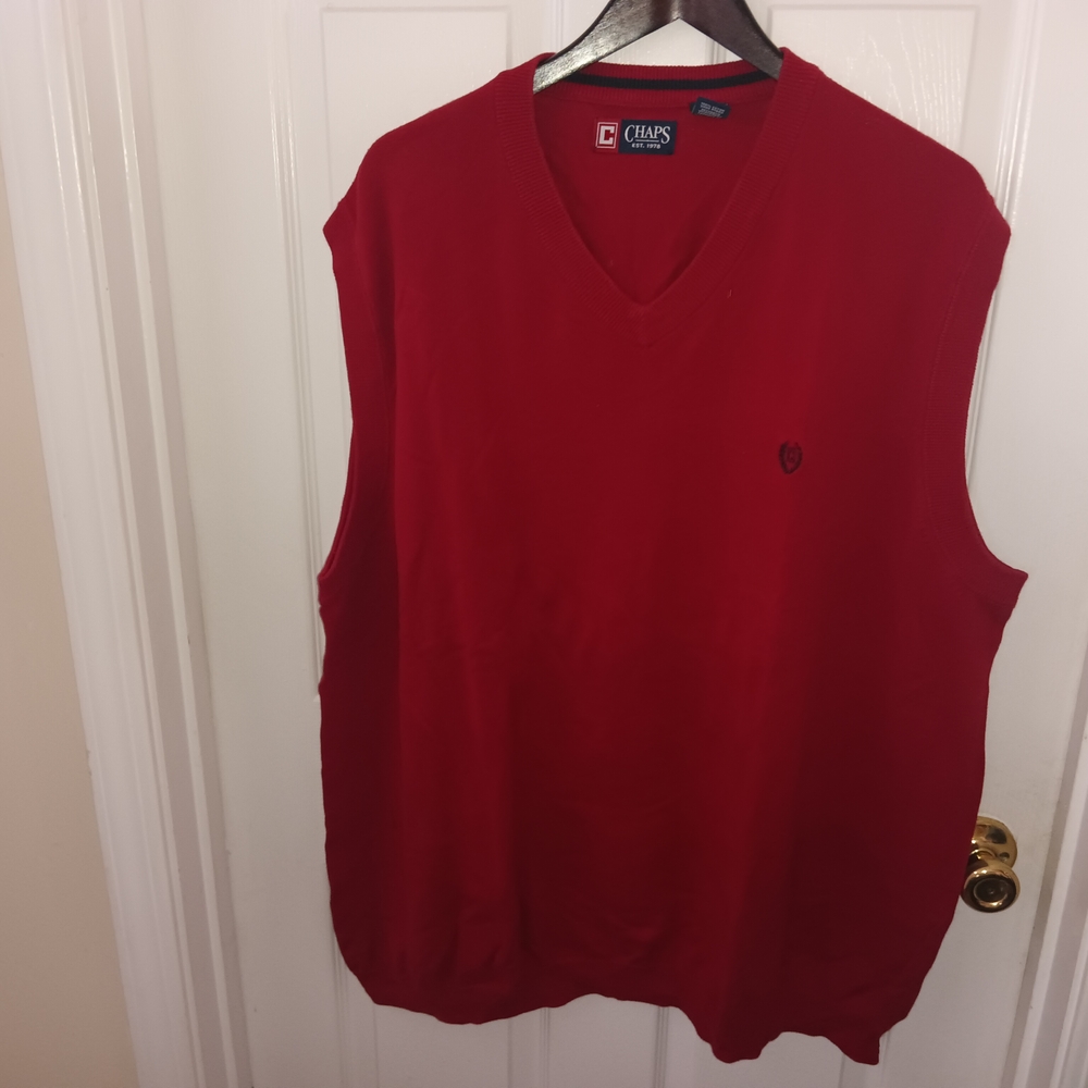 Chaps Men's Red Sweater Vest